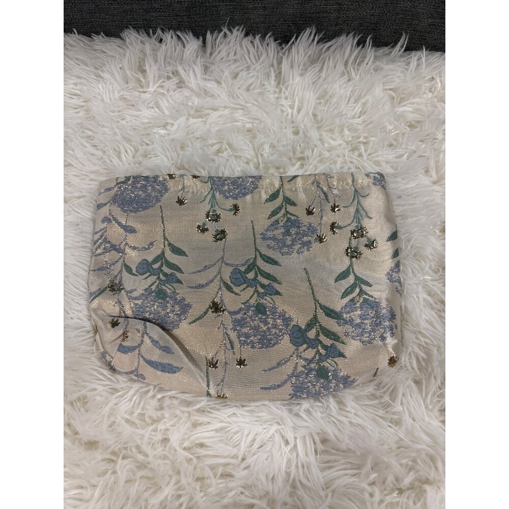 A Gogo Original Floral Makeup Bag With Glitter Accents & Neutral Lining Ideal - Picture 3 of 9